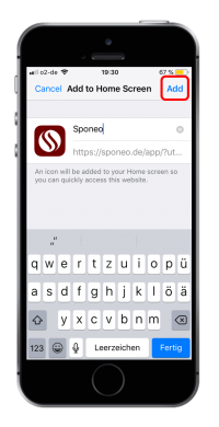 Bestätige. Im Anschluss findest Du Sponeo unter Deinen Apps.